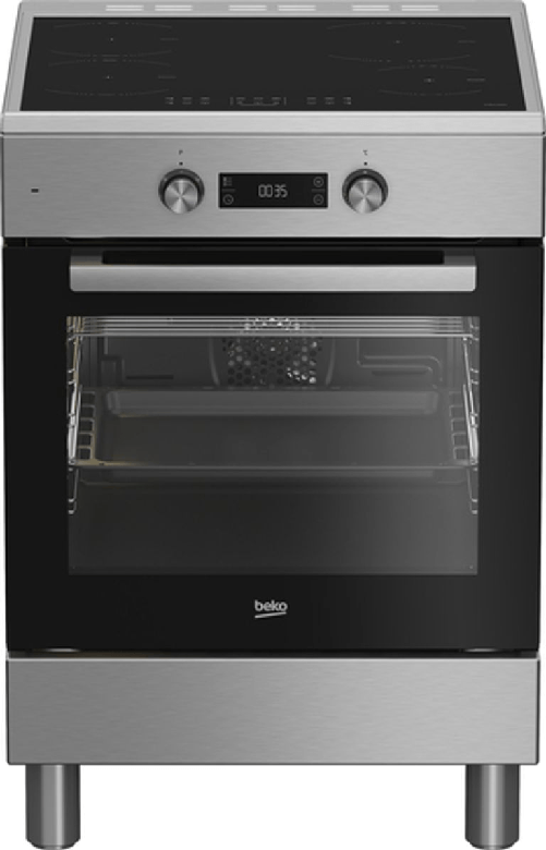 Beko cucina a libera installazione inox, forno elettrico 6 funzioni, piano cottura induzione 4 zone
