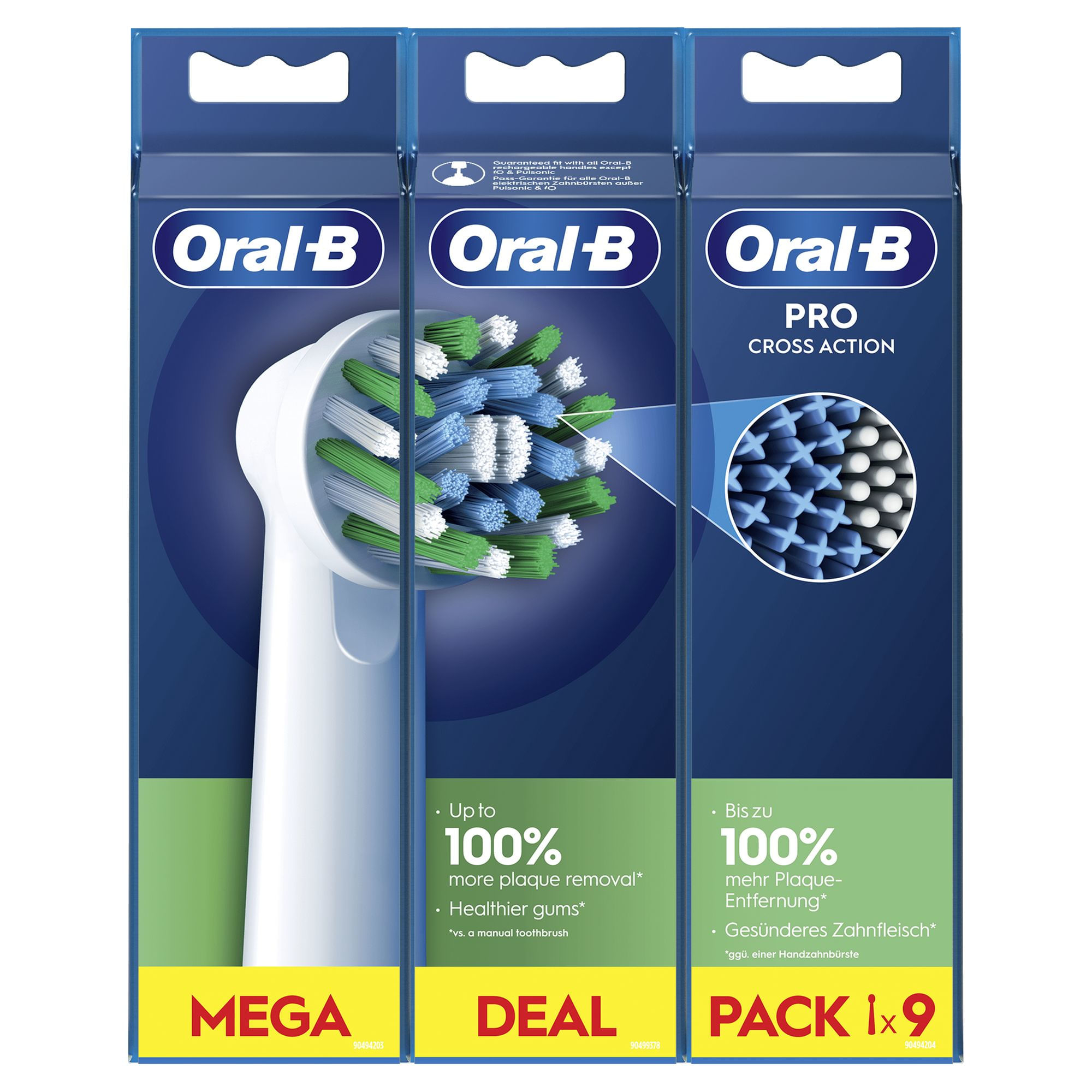 Braun Oral-B Spazzolino Ricambio Eb50 9ct Cross Action Pro White Oral-B CrossAction 9 pz Bianco