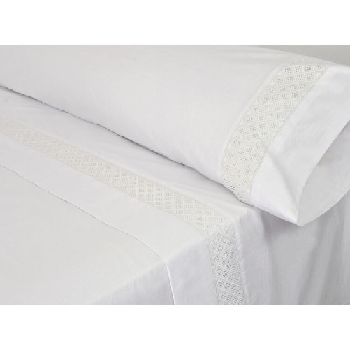 Pierre Cardin Set di Lenzuola Pierre Cardin ELISA Bianco Matrimoniale 4 Pezzi