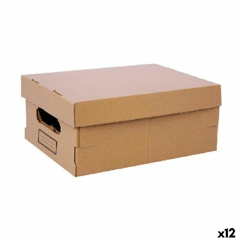 Confortime Scatola portaoggetti con coperchio Confortime Cartone 30 x 22,5 x 12,5 cm (12 Unità)