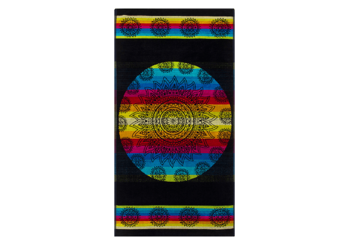 BIANCHERIAWEB Telo Mare Jacquard Spugna Asciugamano Spiaggia Disegno Mandala
