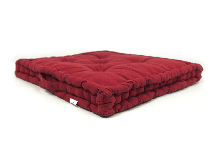 BIANCHERIAWEB Cuscino Pavimento In Cotone Tinta Unita Ideale Per Divani Pallet Bancale 60x60 Misura 60x60,Colore Bordeaux