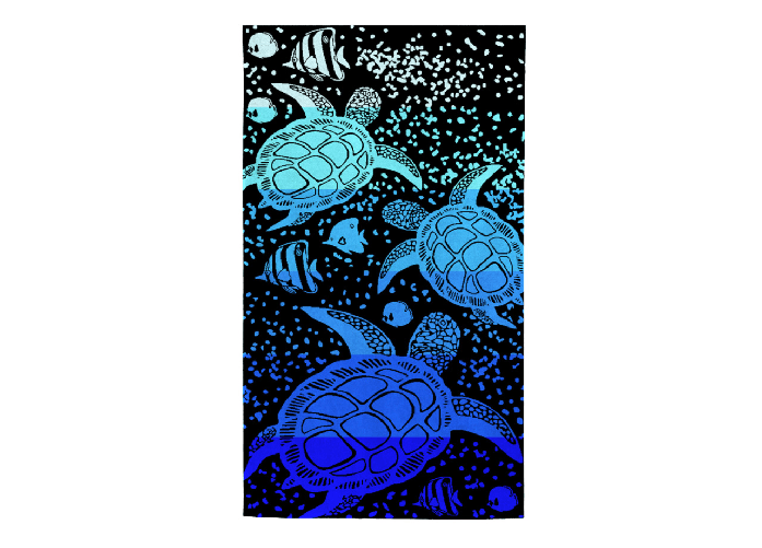 BIANCHERIAWEB Telo Mare Jacquard Spugna Asciugamano Spiaggia Disegno Guizzo Blu