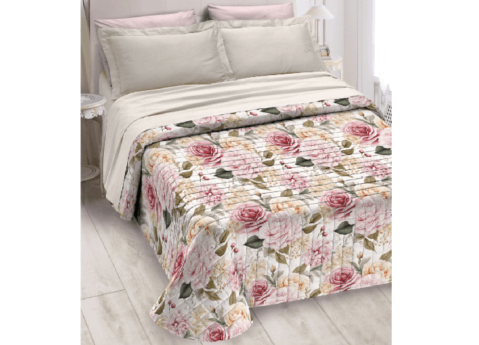 BIANCHERIAWEB Quilt Trapuntino Piumino Estivo Digitale 100gr/mq Microfibra Flower D1