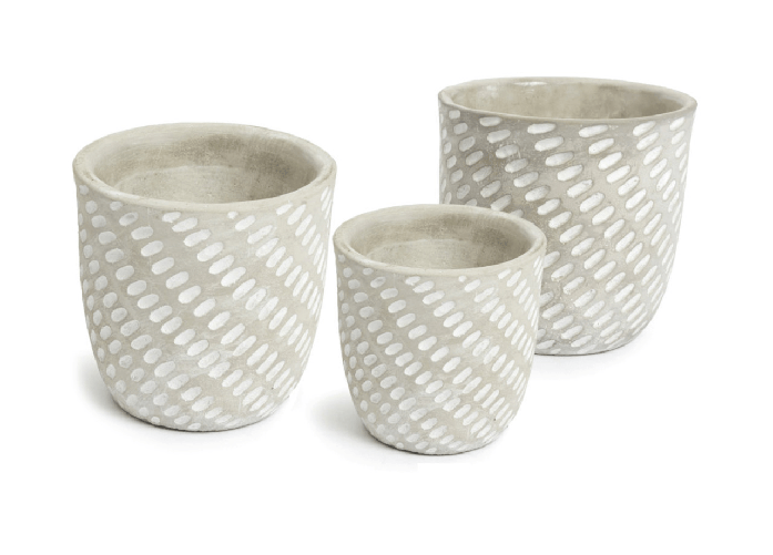 BIANCHERIAWEB Set 3 Vaso Decorativo Moderno Per Fiori In Cemento Design Modello Mark