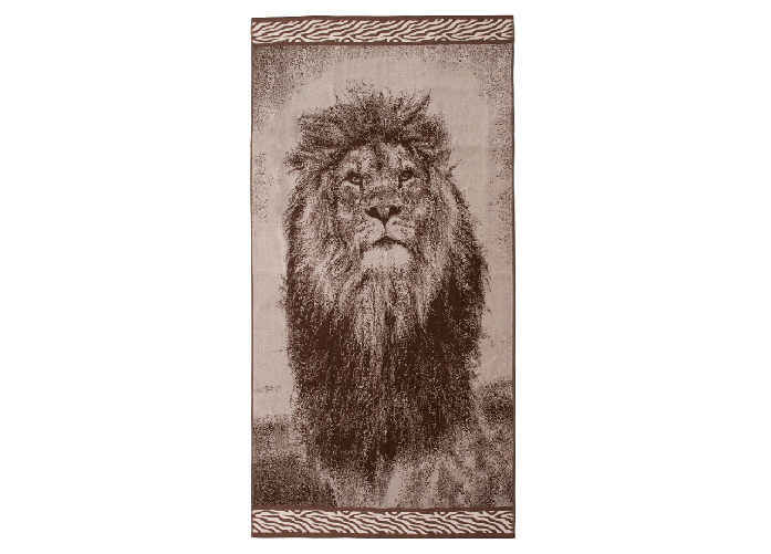 BIANCHERIAWEB Telo Mare Jacquard Spugna Asciugamano Spiaggia Disegno Safari Leone