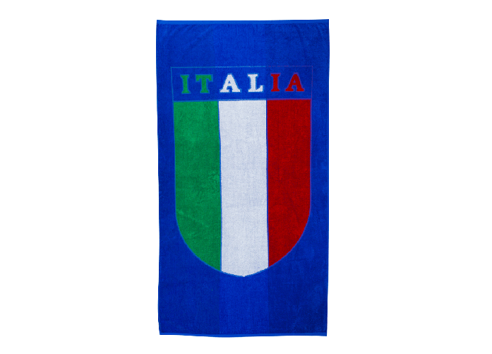 BIANCHERIAWEB Telo Mare Jacquard In Spugna Asciugamano Da Spiaggia Disegno Italia Scudetto