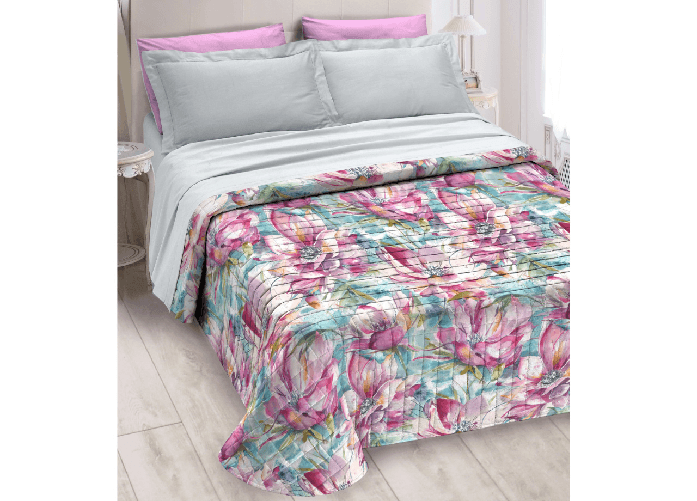 BIANCHERIAWEB Quilt Trapuntino Piumino Estivo Digitale 100gr/mq Microfibra Fiore D3