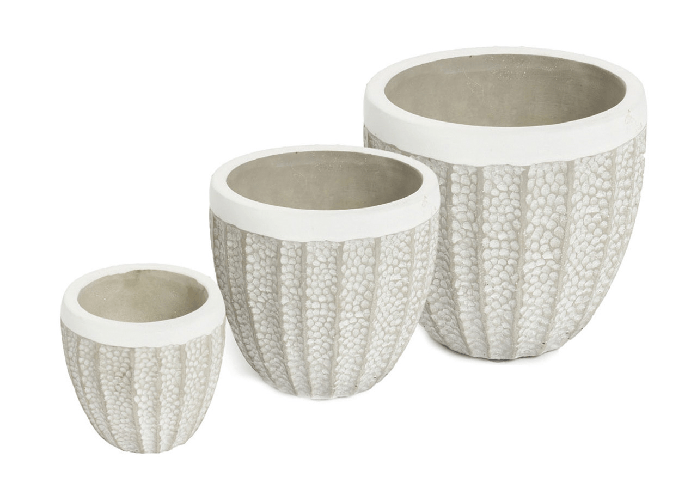 BIANCHERIAWEB Set 3 Vaso Decorativo Moderno Per Fiori In Cemento Design Modello Grain