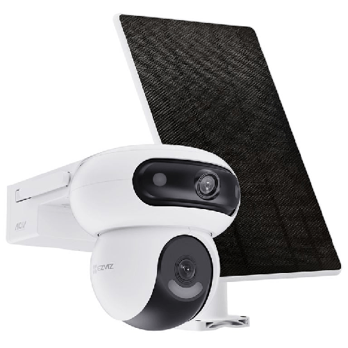 Ezviz hb90/sp - telecamera motorizzata da esterno a batteria + solar panel- doppio obiettivo 2k+