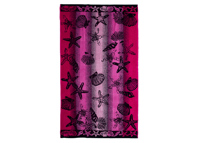 BIANCHERIAWEB Telo Mare Jacquard Spugna Asciugamano Spiaggia Disegno New Shell Fucsia