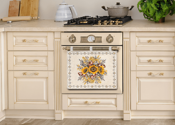 BIANCHERIAWEB Copriforno Cucina Universale Cinigliato Copertura Decorazione Forno Dis. Sunlight
