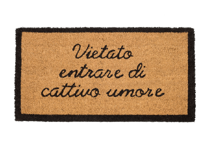 BIANCHERIAWEB Zerbino Entrata Ingresso Casa Esterno Antiscivolo In Cocco Funny Vietato Entrare