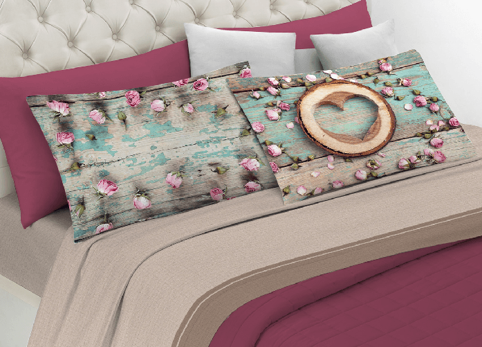 BIANCHERIAWEB Completo Lenzuola In 100% Cotone Linea Digitale Spin-Off Disegno Shabby Flower