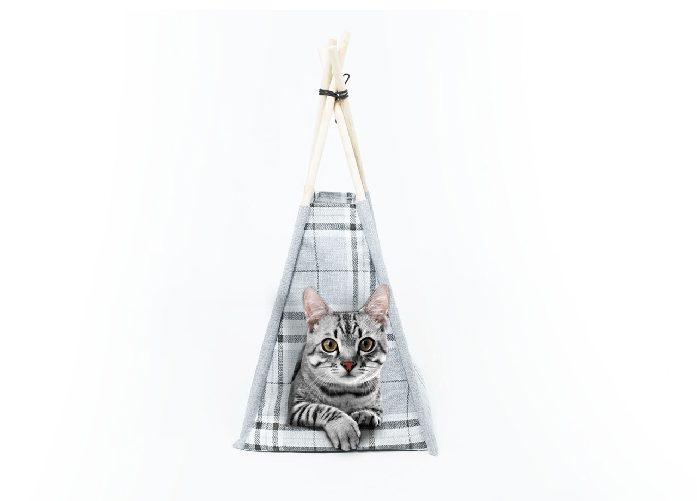 BIANCHERIAWEB Cuccia Con Cuscino Per Animali Domestici Modello Tenda Componibile