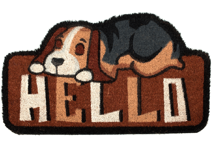 BIANCHERIAWEB Zerbino Entrata Ingresso Esterno Antiscivolo Cocco Animal Dog Hello