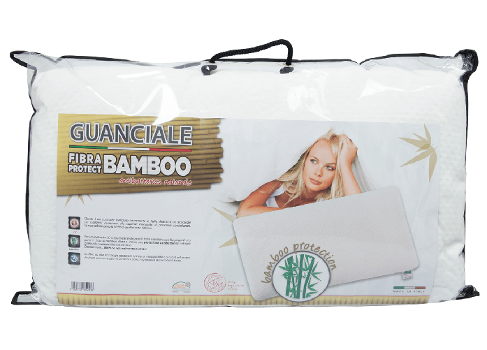 BIANCHERIAWEB Guanciale Cuscino Letto 50x80cm Anallergico Traspirante Fibra Protect Bamboo