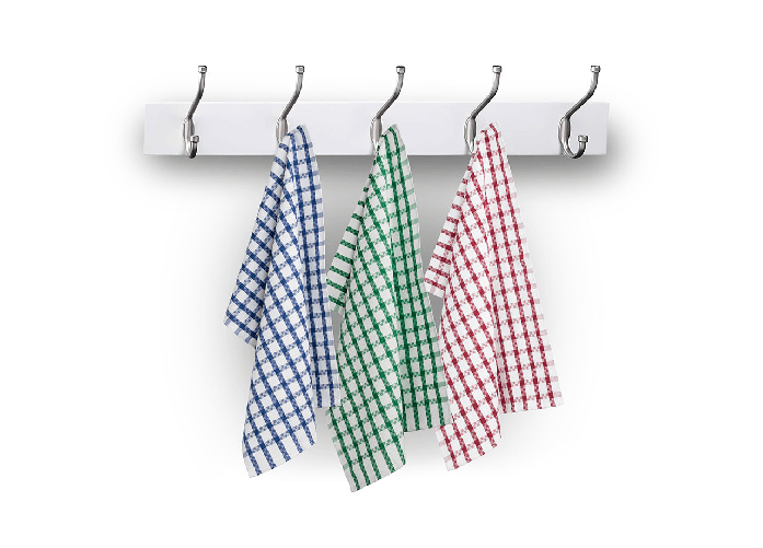 Set 6 Strofinaccio Asciugamano Cucina In Cotone Tinto Filo Modello Tiffany