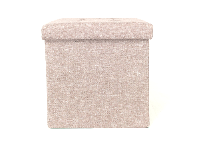 Pouf Contenitore Imbottito Pieghevole Modello Liner Colore Caffelatte