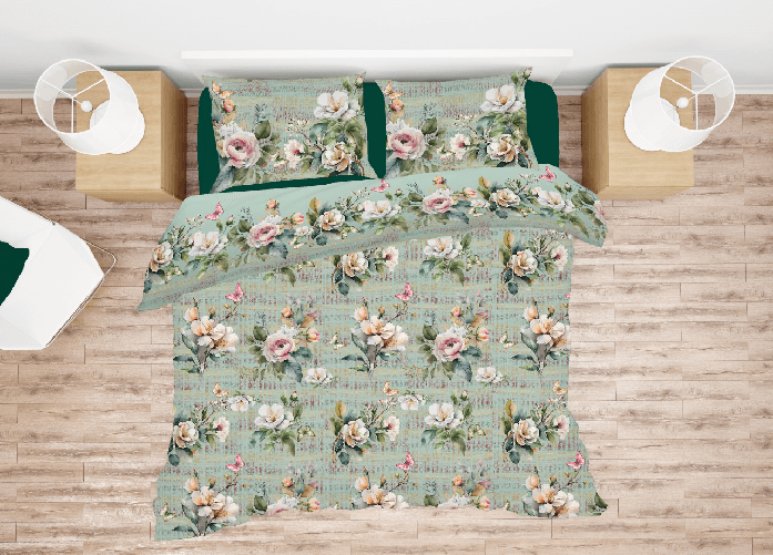 Parure Lenzuola Copriletto Digitale Estate Letto Matrimoniale Cotone Giugno