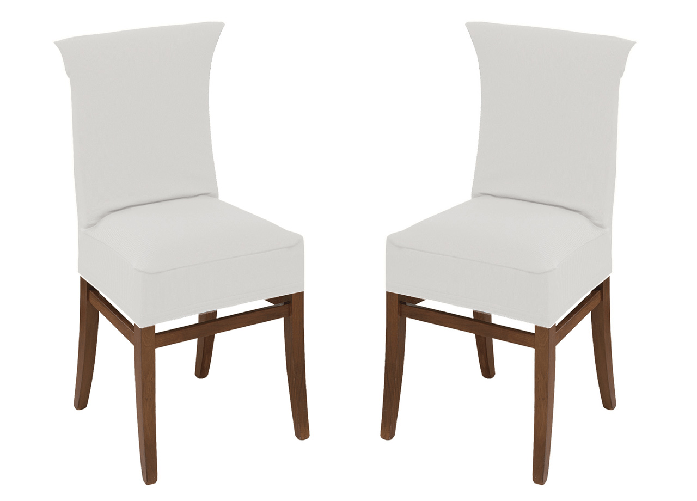 Coppia Coprisedia Antimacchia In Tinta Unita Modello Zeno Colore Bianco