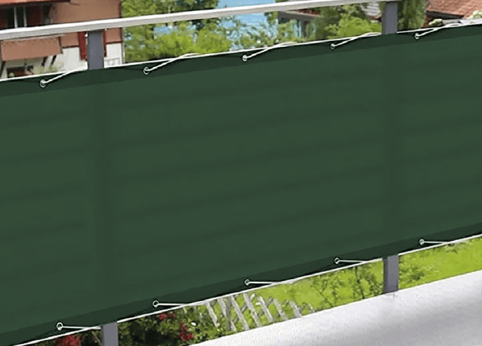 BIANCHERIAWEB Telo Frangivista Vento Copribalcone Ringhiera Esterno Giardino Tinta Unita Verde Con Occhielli