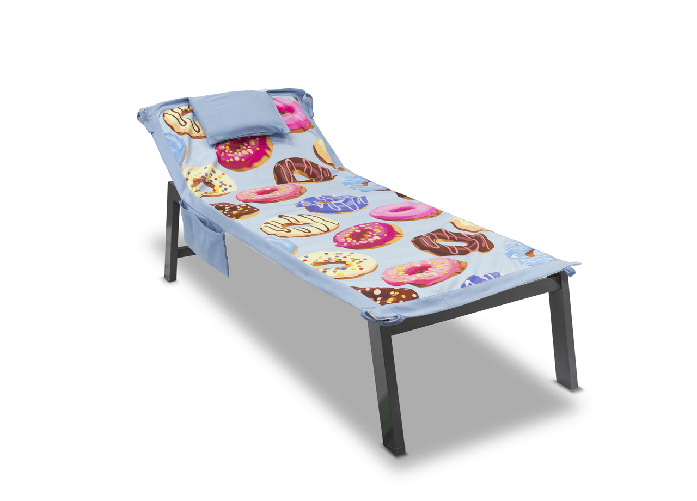 BIANCHERIAWEB Telo Mare Da Lettino Con Cuscino Modello Comodo Summer Disegno Ciambella