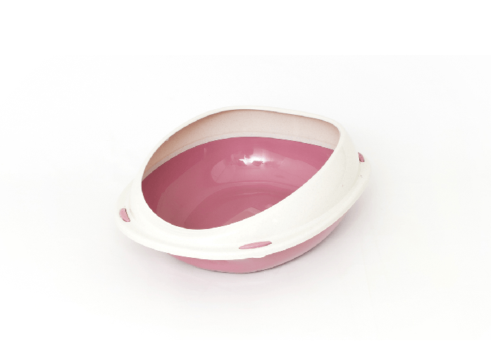 BIANCHERIAWEB Lettiera Toilette Per Gatti Ovale 45x36x15,5cm Modello 700088 Colore Rosa
