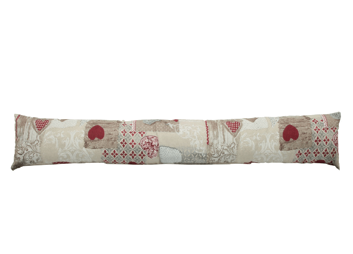 BIANCHERIAWEB Paraspiffero Decorativo Salsicciotto Porta Finestra Sfoderabile Margot Rosso 110cm