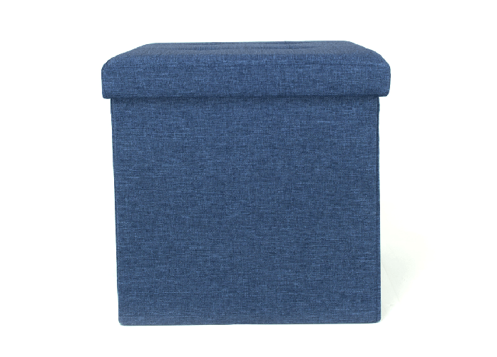 BIANCHERIAWEB Pouf Contenitore Imbottito Pieghevole Modello Liner Colore Blue Jeans