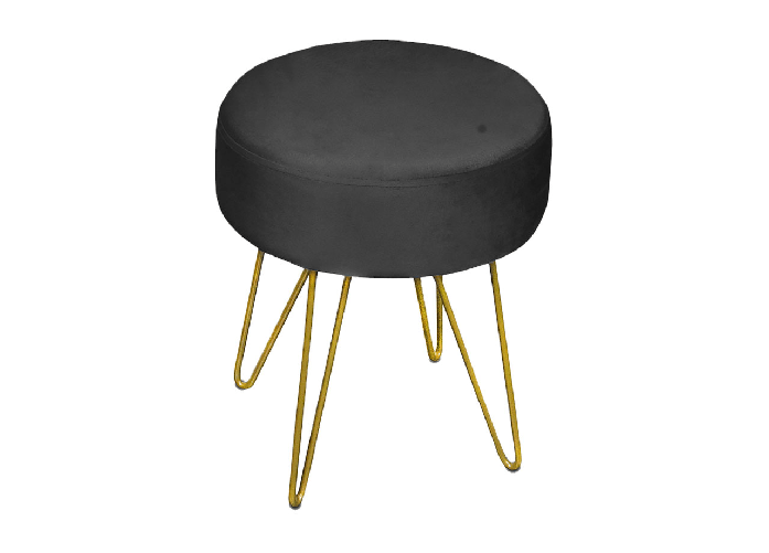 Pouf Salotto/Camera Rotondo Design Moderno Modello Velvet In Tinta Unita