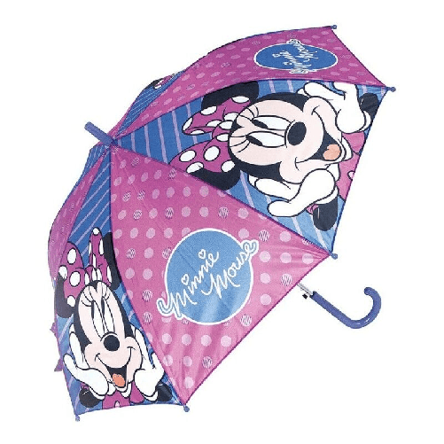 Ombrello Automatico Minnie Mouse Lucky Azzurro Rosa (Ø 84 cm)