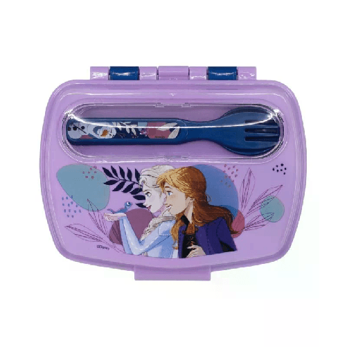 Stor Ciotola Porta Merenda Rettangolare per Panino Con Posate Frozen Stor