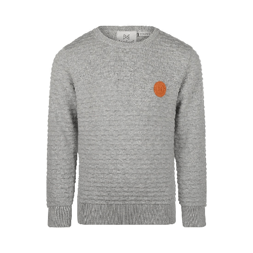Koko Noko Felpa Bambino Girocollo Grigio Chiaro in Maglia Fine Q52853