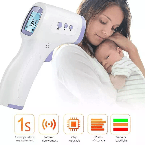 YIFA Termometro Infrarossi Senza Contatto Digitale LCD Allarme per Bambini e Adulti