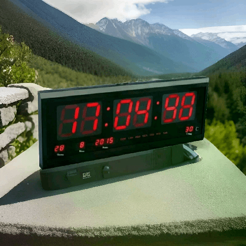 LEOVIN Orologio Digitale LED da Parete con Data, Temperatura e Sveglia 220V Ultrapiatto