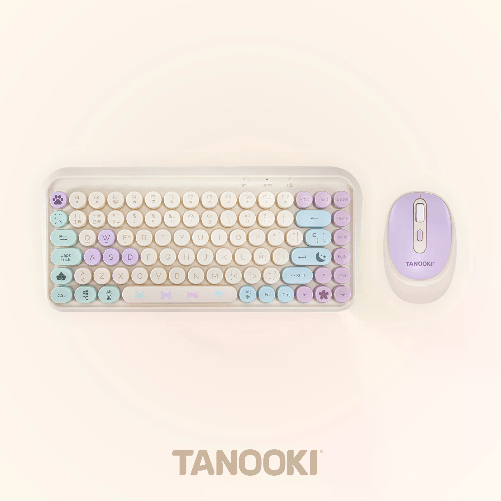 Fr-Tec TANOOKI TNK4001 tastiera Mouse incluso Casa USB + Bluetooth QWERTY Inglese, Spagnolo Crema FR-Tec TANOOKI TNK4001 tastiera Mouse incluso Casa U