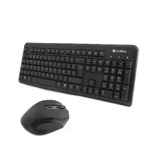 CoolBox COO-KTR-02W tastiera Mouse incluso Ufficio RF Wireless QWERTY Spagnolo Nero