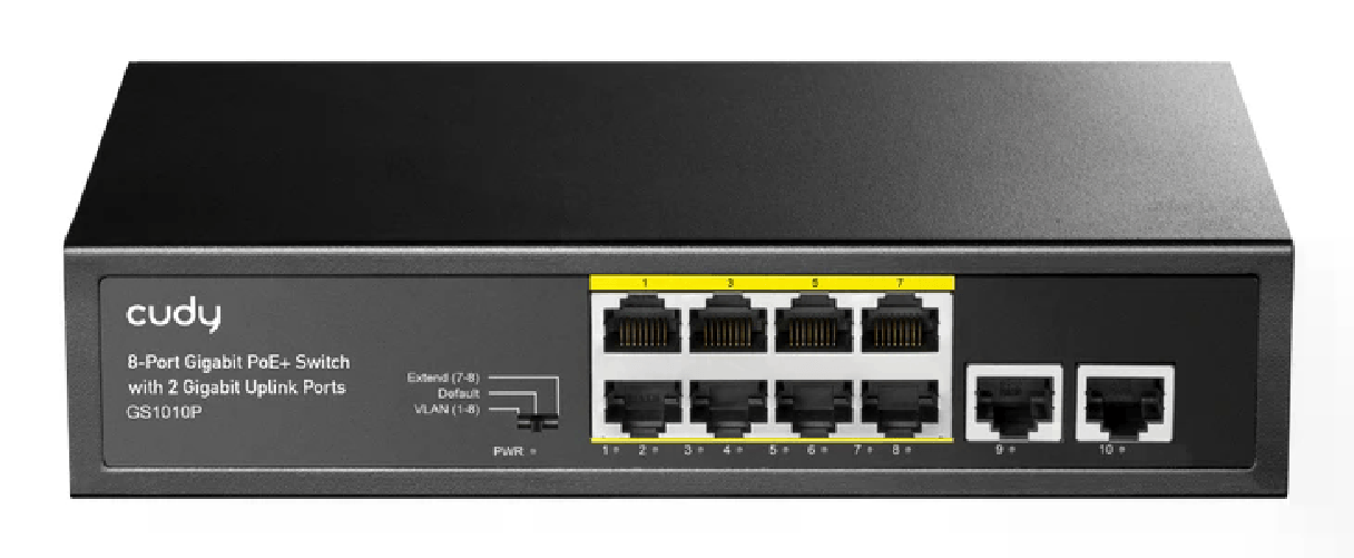 Cudy Switch 8P Gigabit Poe+Da 30W+2Prj45 20Gbps 120W Power Supply