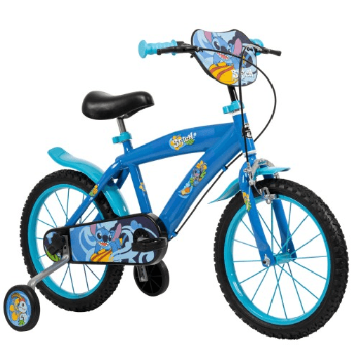 BricoShop24 Bicicletta da Bambino Stitch Ruota 16 Pollici Bici con Rotelle