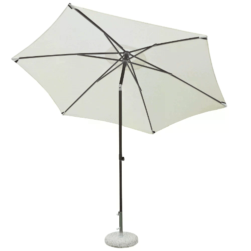 ZIK Ombrellone da Giardino ø 300 cm Palo Centrale Inclinabile Telo Poliestere 180 g/mq Ecru