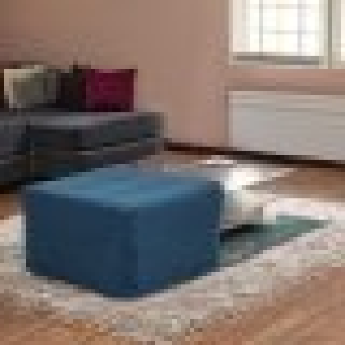 Tezeta Pouf letto singolo pieghevole Vega tessuto colore blu