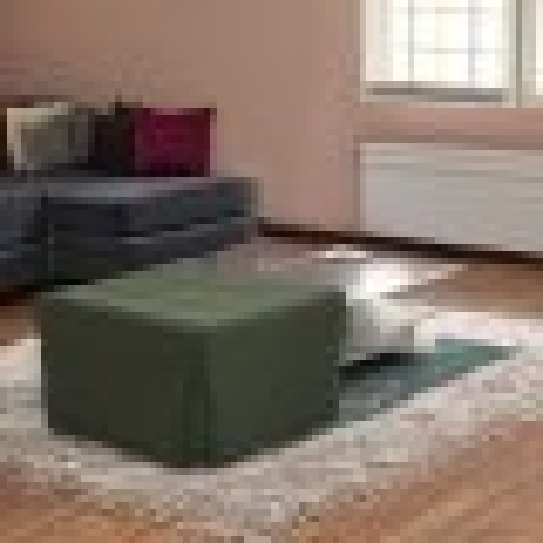 Tezeta Pouf letto singolo pieghevole Vega tessuto colore verde scuro