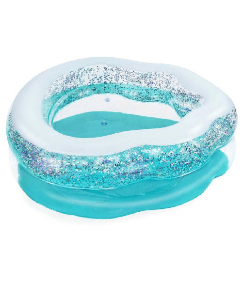 TrAdE Shop Traesio Piscina Gonfiabile Tonda Conchiglia Scintillante 150x127x43cm Per Bambini 52489 -