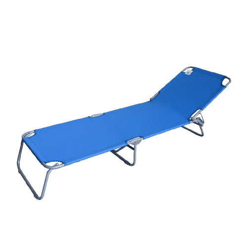 TrAdE Shop Traesio Lettino Prendisole Pieghevole Senza Parasole Con Schienale Regolabile Brandina Blu 281022 -