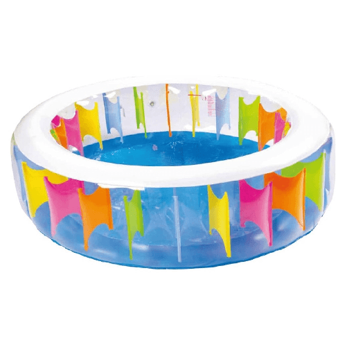 TrAdE Shop Traesio Piscina Rotonda Gigante Motivo Arcobaleno Multicolore 190 X 50 Cm Gonfiabile 016091 -