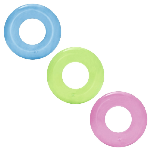 TrAdE Shop Traesio Salvagente Gonfiabile Trasparente Colorato Ciambella Per Bambini Anello ø51cm 016136 -