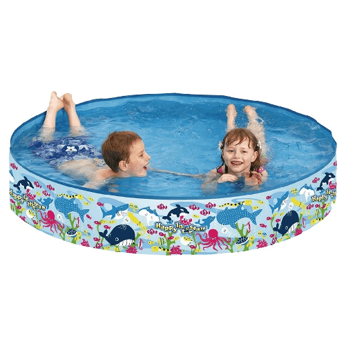 TrAdE Shop Traesio Piscina Rotonda 150x25 Cm Motivo Fondo Del Mare Per Bambini Giardino Estate 016093 -