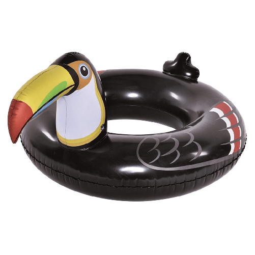 Salvagente Ciambella Gonfiabile A Forma Di Tucano Nero 132x105x60cm Mare Piscina 016141 -