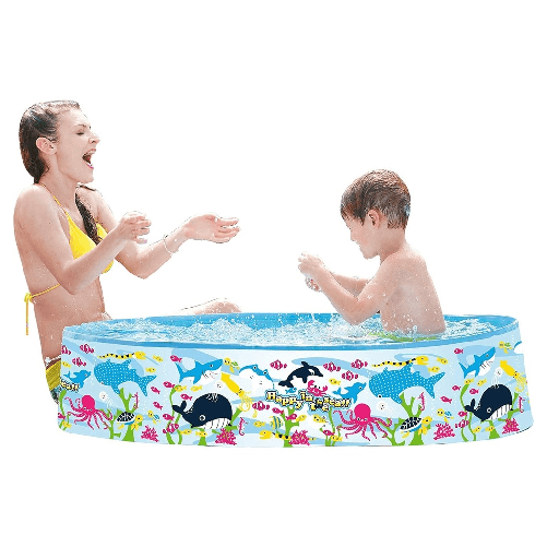 TrAdE Shop Traesio Piscina Rotonda 120x25 Cm Motivo Fondo Del Mare Per Bambini Giardino Estate 016092 -